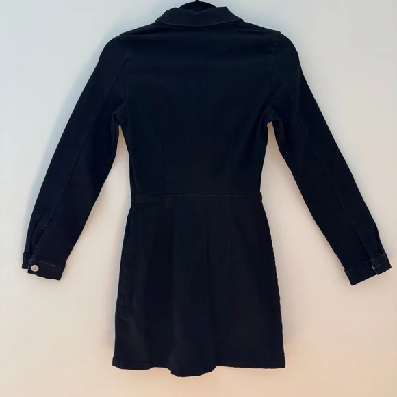 Zara Black Denim Button Front‎ Mini Dress XS NWT - Picture 10 of 14